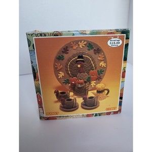 Loomco International Hermitage Pottery 9 Pcs Thanksgiving Mini Tea Set Dollhouse